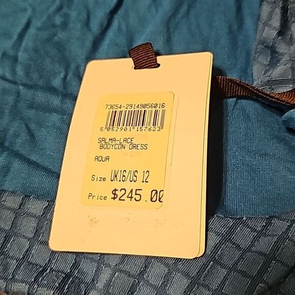 Reiss Salma‎ Lace Bodycon Dress in Aqua Size 12, NWT - Picture 8 of 11